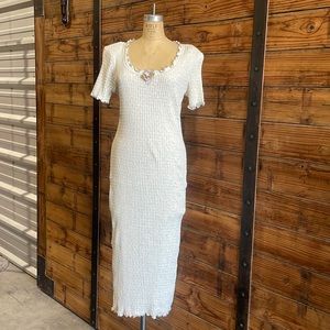 All That Jazz- SZ M 90’s Midi Body-con Dress Scoop Neck